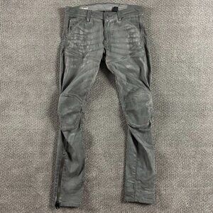 G-Star 3D Super Slim 5620 Ankle Zip Jeans Men's 33 x 32 Gray Stretch